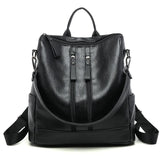 Backpack- PU Leather Women's Double Zipper