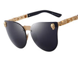 Women's Gothic skull Sunglasses with Metal Frame Temple & UV400