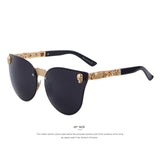 Women's Gothic skull Sunglasses with Metal Frame Temple & UV400